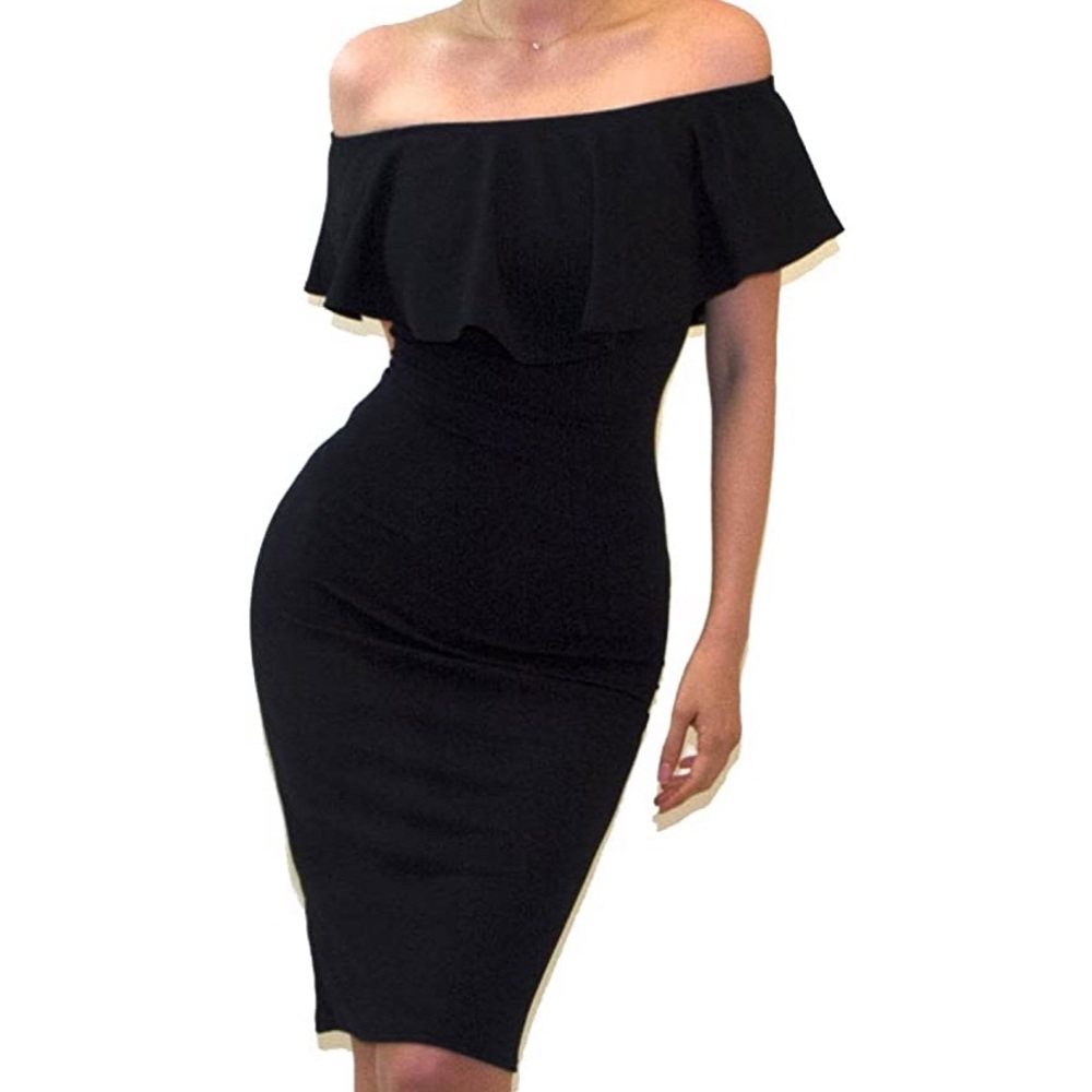 Black off the shoulder bodycon dress L